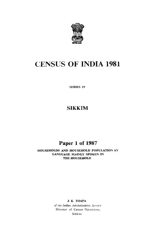 India - Household and Household Population by Language Mainly Spoken in ...