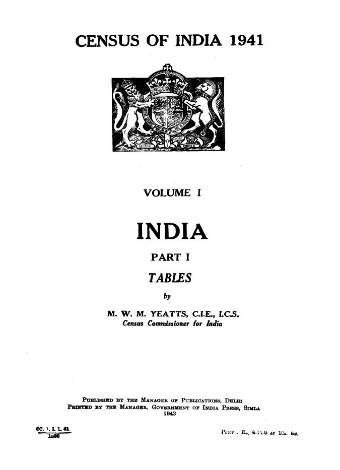 india-tables-part-i-vol-i-india-census-1941